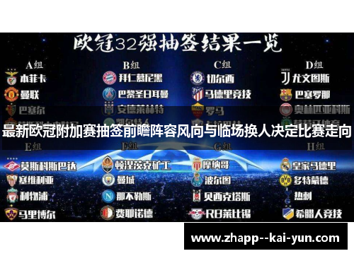 最新欧冠附加赛抽签前瞻阵容风向与临场换人决定比赛走向 最新欧冠附加赛抽签前瞻阵容风向与临场换人决定比赛走向